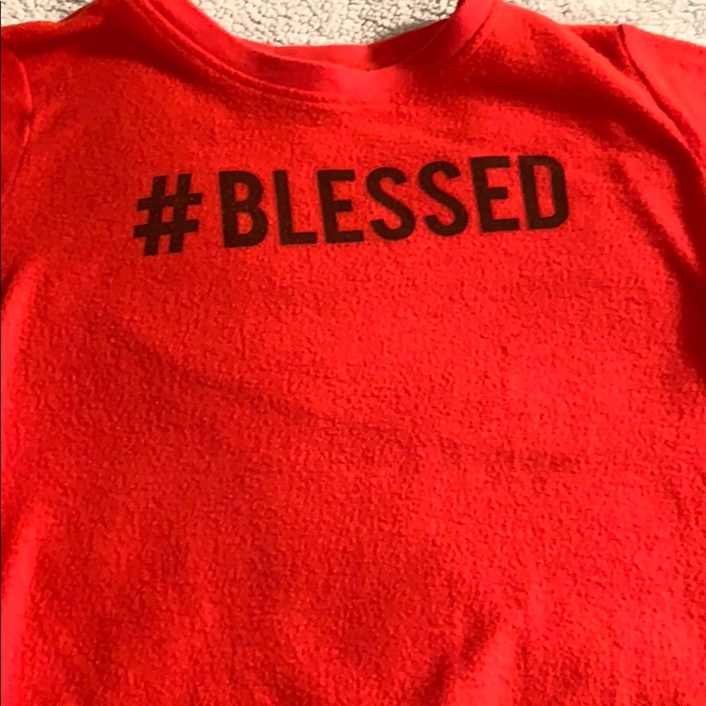 “Blessed” red sweatshirt